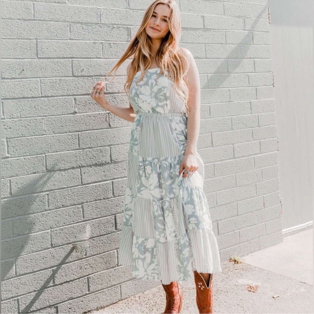 SPLENDID - MISTY PATCHWORK MIDI DRESS -